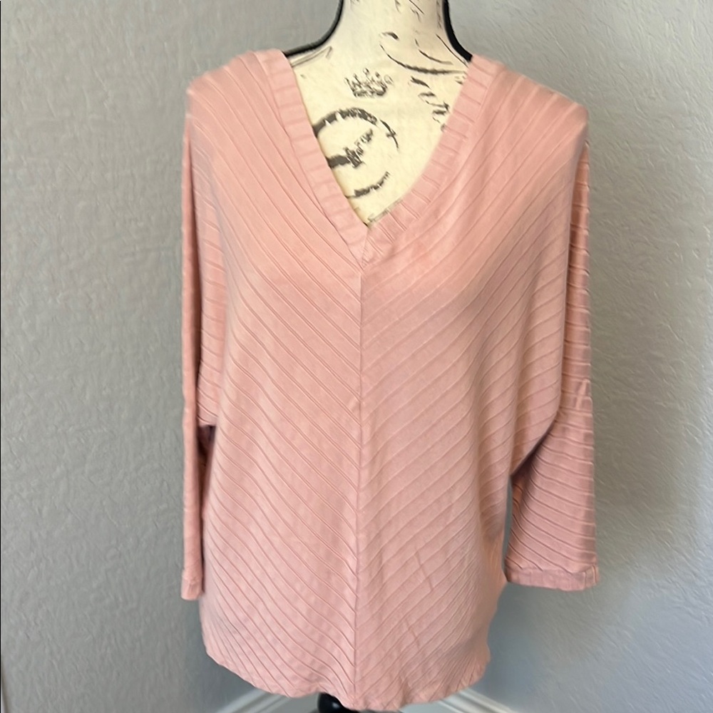 Blush Pink V-Neck Sweater